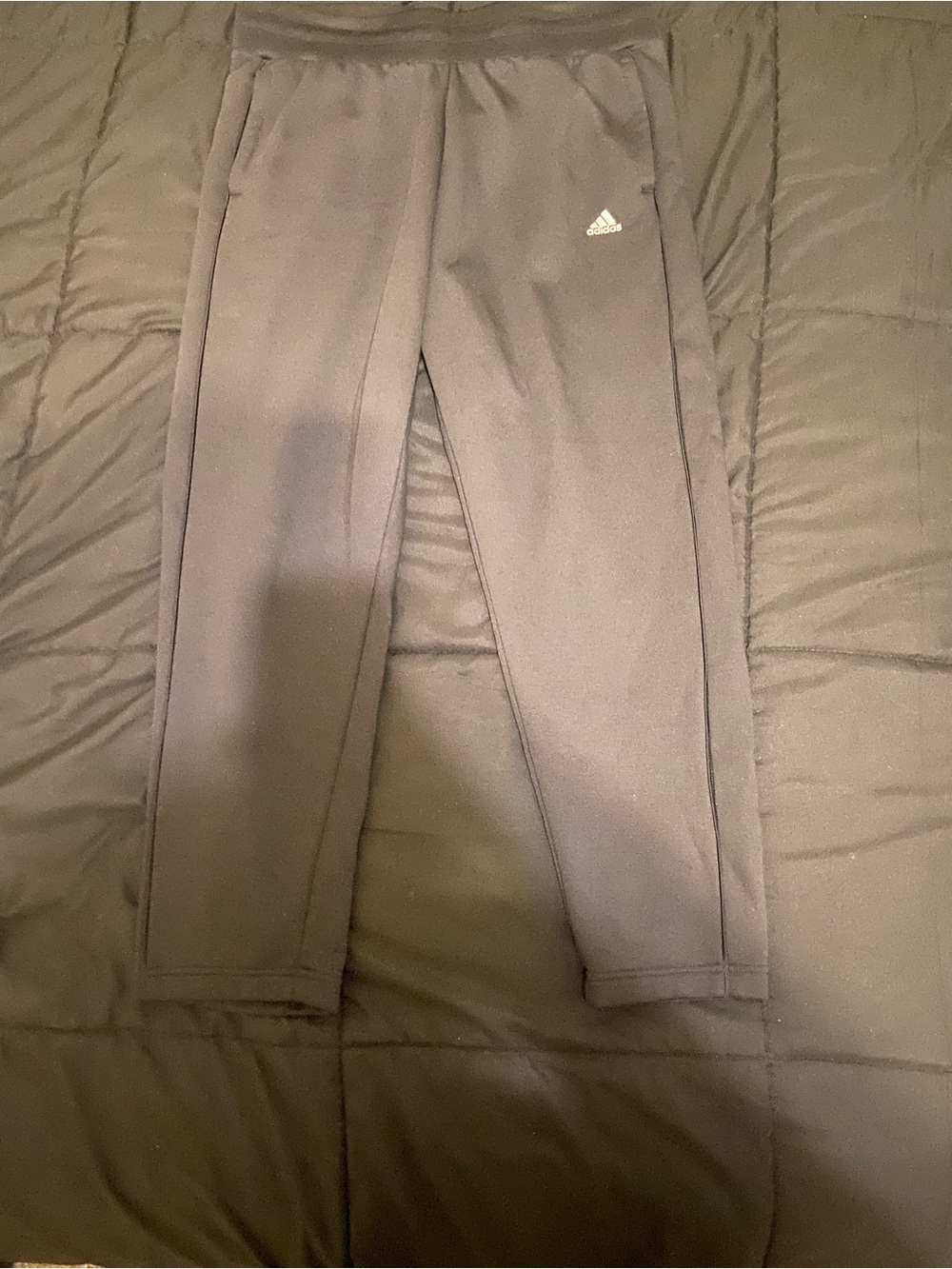 adidas Dark Gray Track Pants with White Logo